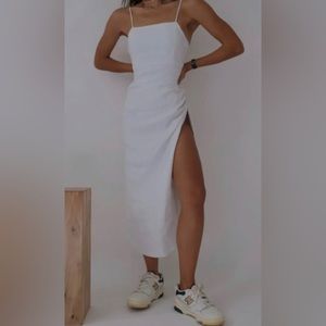 TROIS The Label Lotte White Linen Summer Dress 1 SMALL